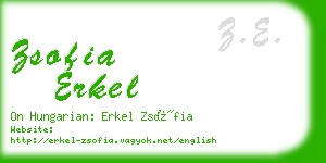 zsofia erkel business card